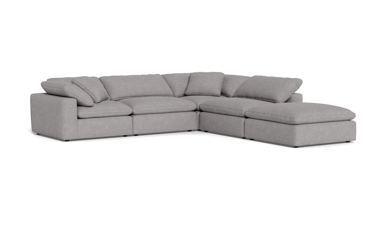 Fluffy 133.5" 4 Piece Sectional w/Otto - Merit Graystone