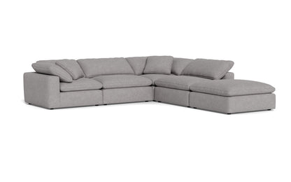 Fluffy 133.5" 4 Piece Sectional w/Otto - Merit Graystone