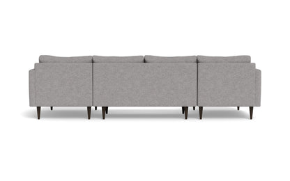 Wallace 126" Untufted Double Chaise U Sectional - Merit Graystone