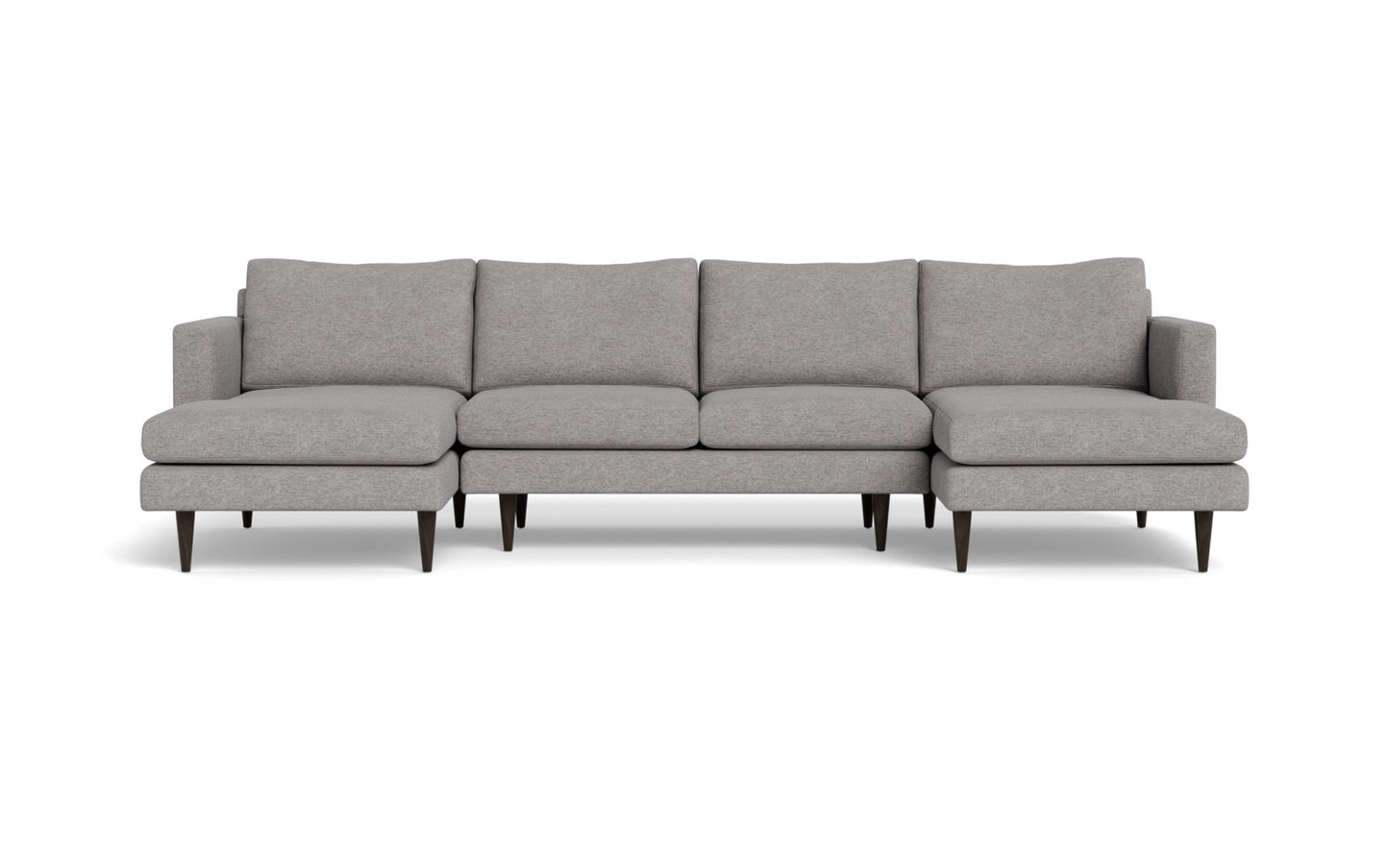 Wallace 126" Untufted Double Chaise U Sectional - Merit Graystone