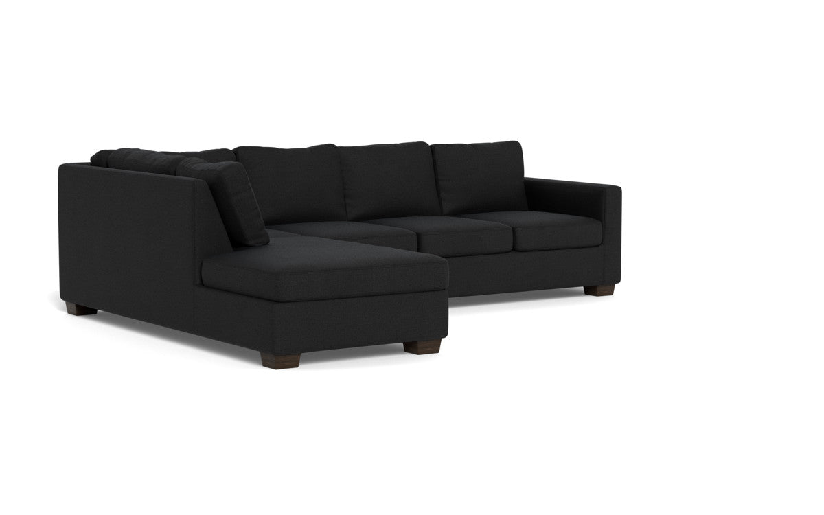 Track 121" Left Chaise Sleeper Sectional - Merit Onyx