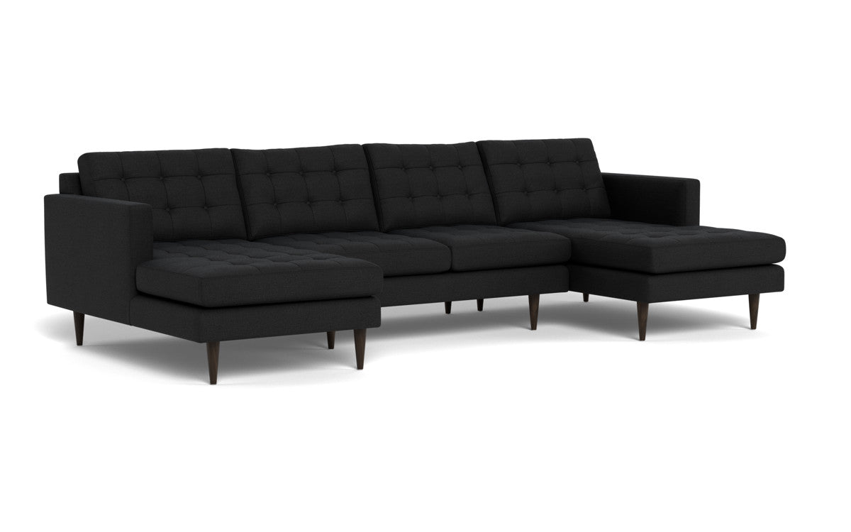 Wallace 126" Double Chaise U Sectional - Merit Onyx