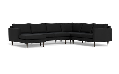 Wallace 130" Untufted Corner Sectionals w. Left Chaise - Merit Onyx