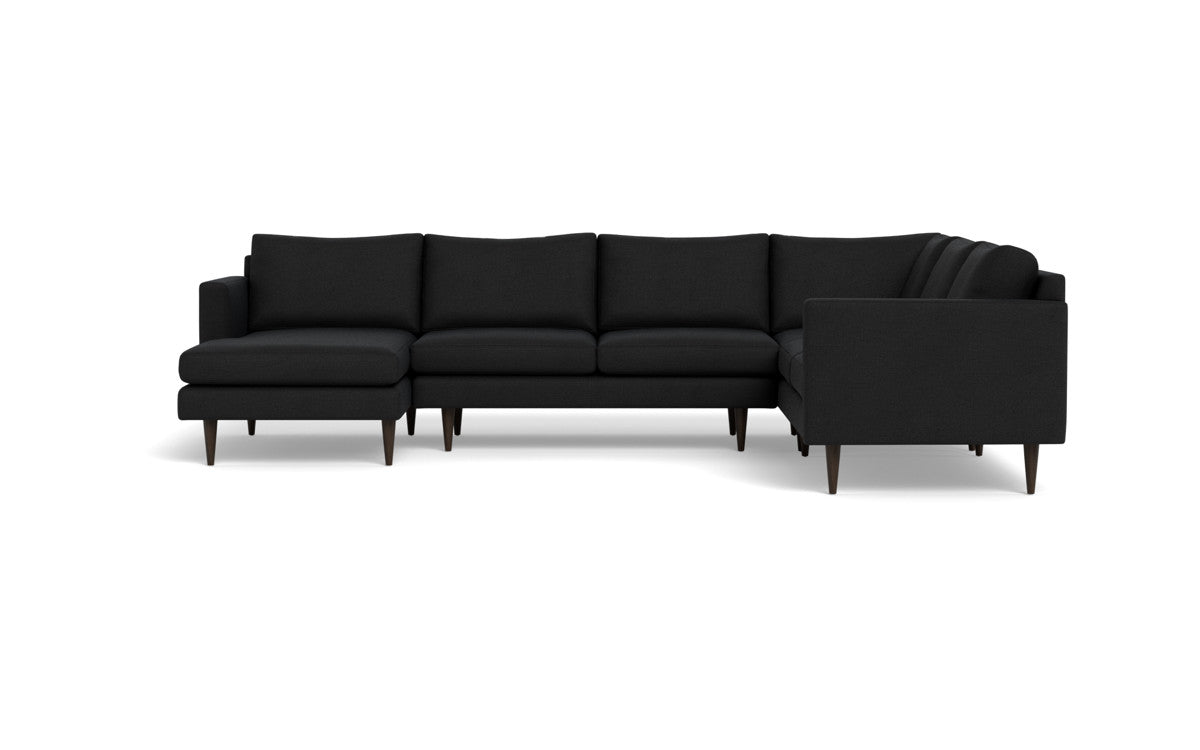 Wallace 130" Untufted Corner Sectionals w. Left Chaise - Merit Onyx