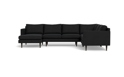 Wallace 130" Untufted Corner Sectionals w. Left Chaise - Merit Onyx