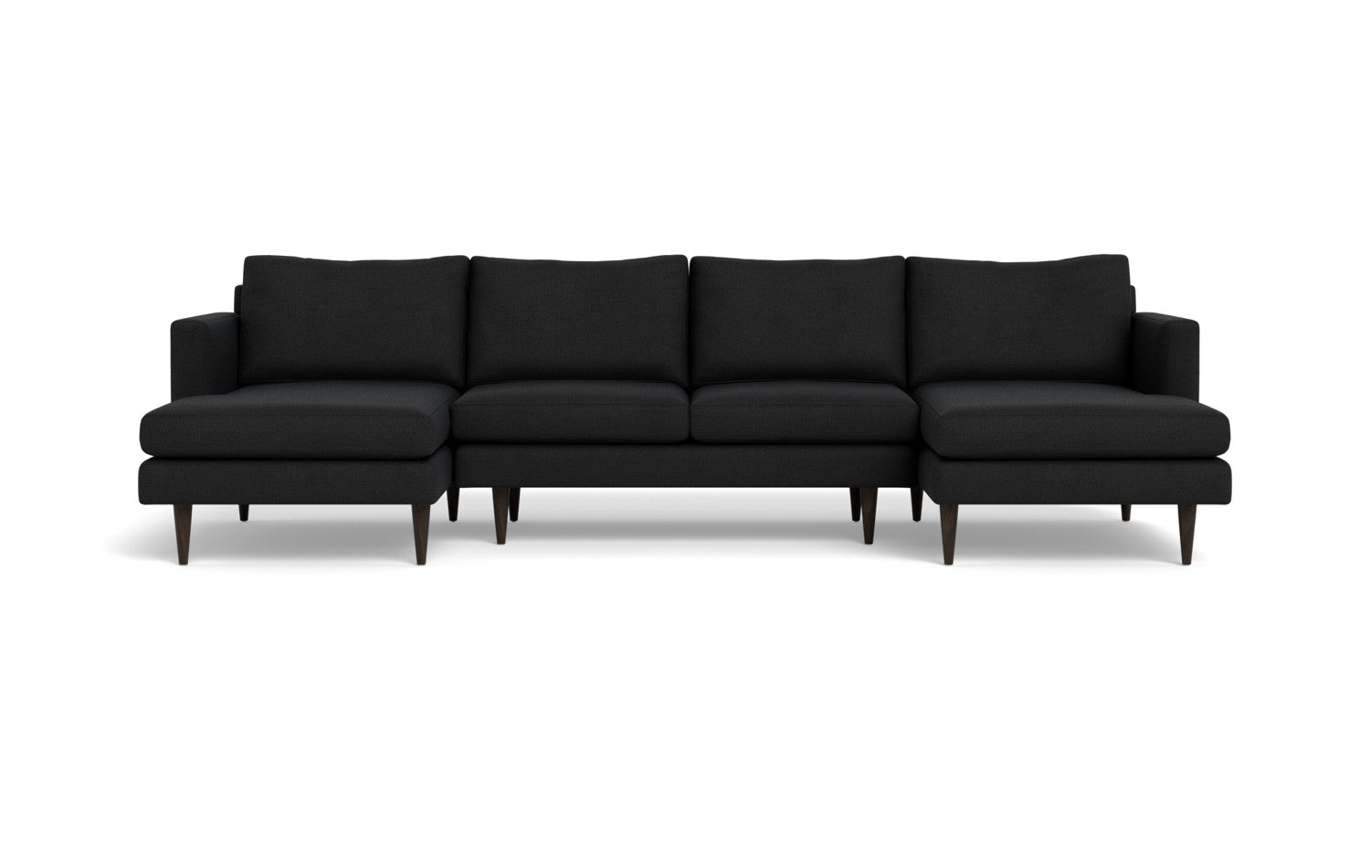 Wallace 126" Untufted Double Chaise U Sectional - Merit Onyx