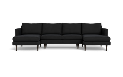 Wallace 126" Untufted Double Chaise U Sectional - Merit Onyx
