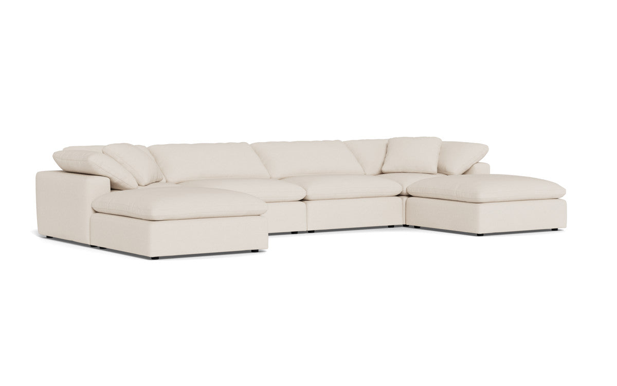 Fluffy 178" 4 Piece Sectional W/Double Otto - Merit Snow