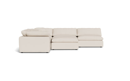 Fluffy 133.5" 5 Piece Sectional W/Ottoman - Merit Snow