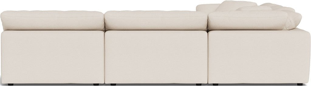 Fluffy 133.5" 5 Piece Sectional W/Ottoman - Merit Snow