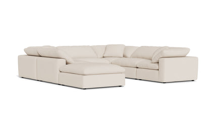 Fluffy 133.5" 6 Piece Sectional W/Ottoman - Merit Snow