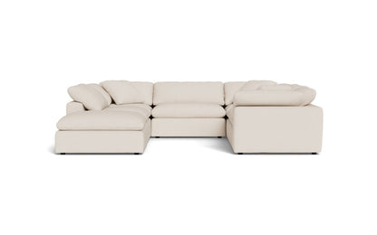 Fluffy 133.5" 6 Piece Sectional W/Ottoman - Merit Snow