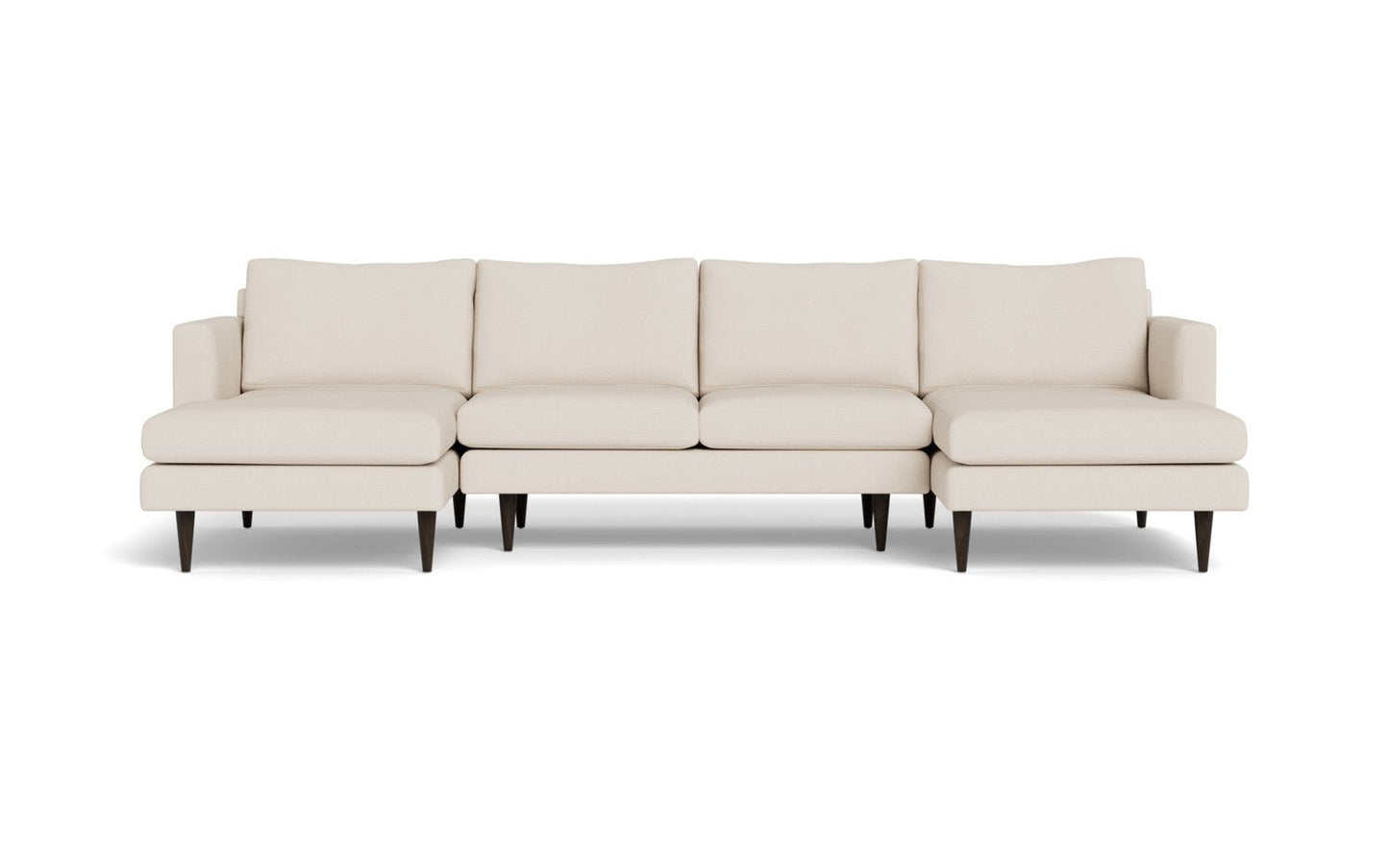Wallace 126" Untufted Double Chaise U Sectional - Merit Onyx