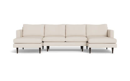 Wallace 126" Untufted Double Chaise U Sectional - Merit Onyx