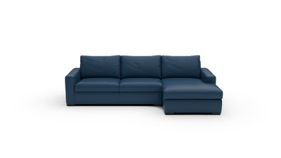 Mesa 123" Leather Right Chaise Sectional - Tribeca Cobalt