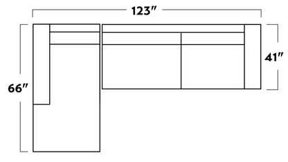 Mesa 123" Left Chaise Sectional - Peyton Slate