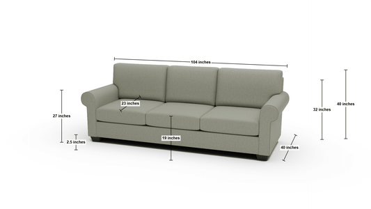 Manor 104" Sofa - Superb Cobalt
