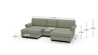 Manor 121" Double Chaise With Armless Chair - Elliot Teal