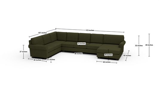 Manor 172" Large Corner Sectional With Raf Chaise - Amigo II Garden