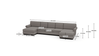 Manor 178" Double Chaise With Armless Sofa - Sorrento Ocean