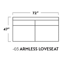 Mas Mesa Deep Leather Armless Loveseat -