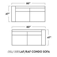 Mas Mesa Deep Leather Raf Condo Sofa - Hudson Lager