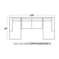 Mas Mesa 158" Deep Leather Double Chaise With Armless Loveseat -