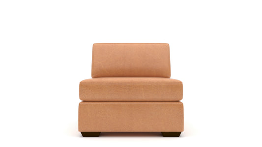 Mas Mesa Deep Leather Armless Chair -