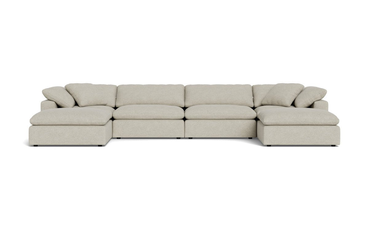 Fluffy 178" 4 Piece Sectional W/Double Otto - Merit Dove