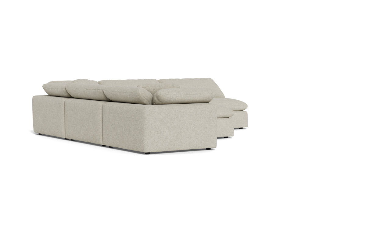 Fluffy 133.5" 5 Piece Sectional W/Ottoman - Merit Dove