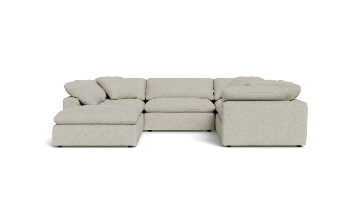 Fluffy 133.5" 6 Piece Sectional W/Ottoman - Merit Dove