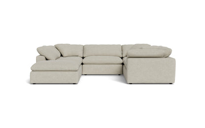 Fluffy 133.5" 6 Piece Sectional W/Ottoman - Merit Dove