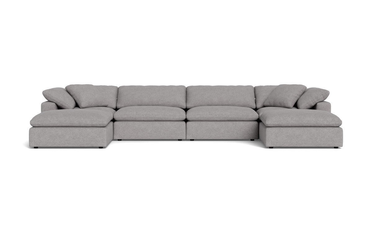 Fluffy 178" 4 Piece Sectional W/Double Otto - Merit Graystone