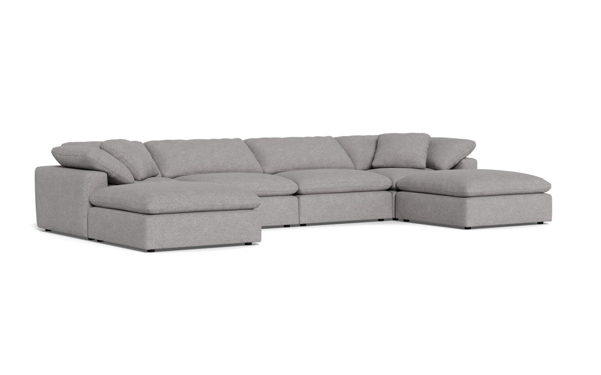 Fluffy 178" 4 Piece Sectional W/Double Otto - Merit Dove