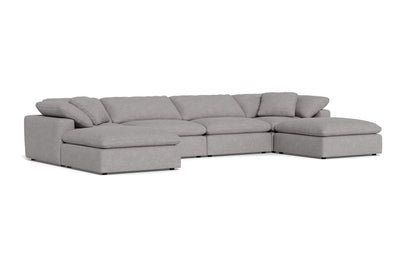 Fluffy 178" 4 Piece Sectional W/Double Otto - Merit Dove