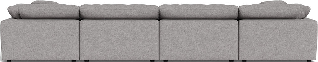 Fluffy 178" 4 Piece Sectional W/Double Otto - Merit Graystone