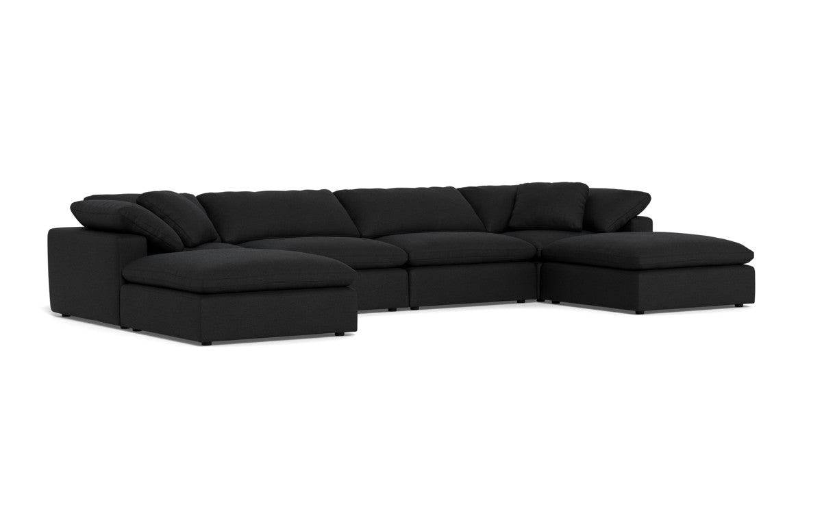 Fluffy 178" 4 Piece Sectional W/Double Otto - Merit Onyx
