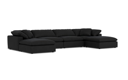 Fluffy 178" 4 Piece Sectional W/Double Otto - Merit Onyx