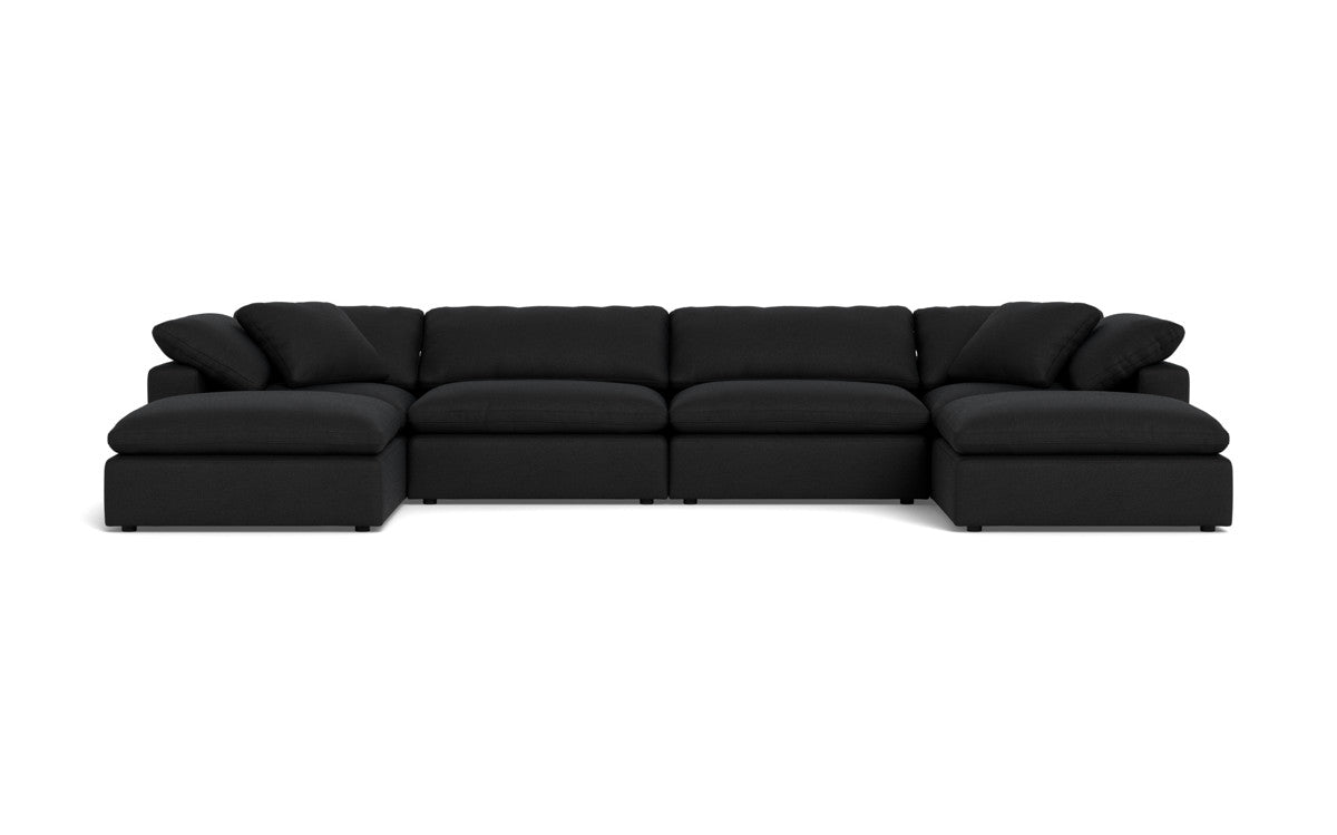 Fluffy 178" 4 Piece Sectional W/Double Otto - Merit Onyx