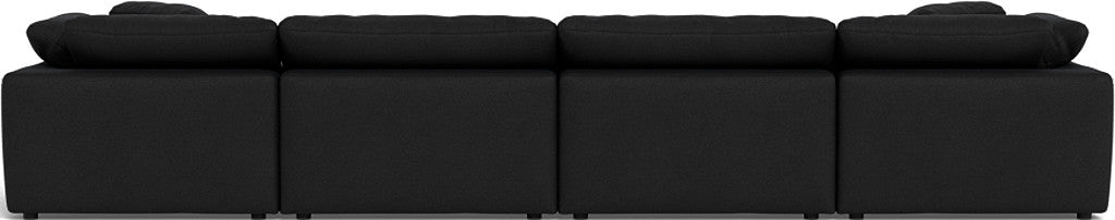 Fluffy 178" 4 Piece Sectional W/Double Otto - Merit Onyx