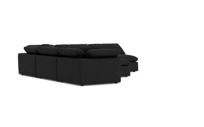 Fluffy 133.5" 5 Piece Sectional W/Ottoman - Merit Onyx