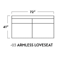 Mesa Leather Armless Loveseat -