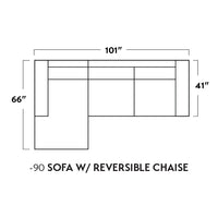 Mesa 101" Reversible Sofa Chaise - Peyton Slate
