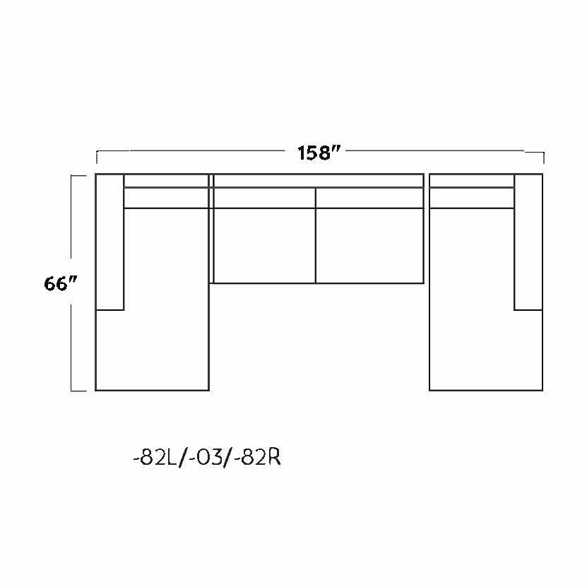 Mesa 158" Leather Double Chaise With Armless Loveseat - Hudson Lager