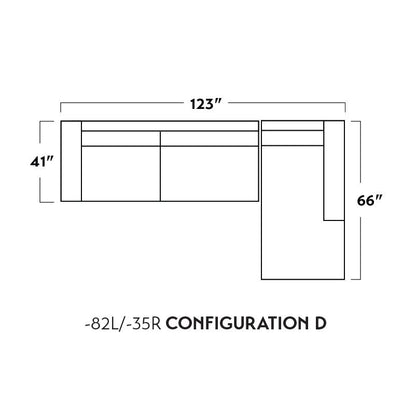 Mesa 123" Right Chaise Sectional - Peyton Slate