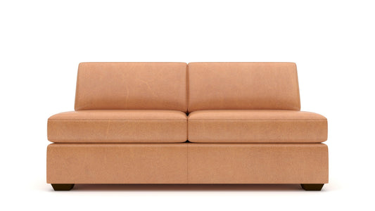 Mesa Leather Armless Loveseat -