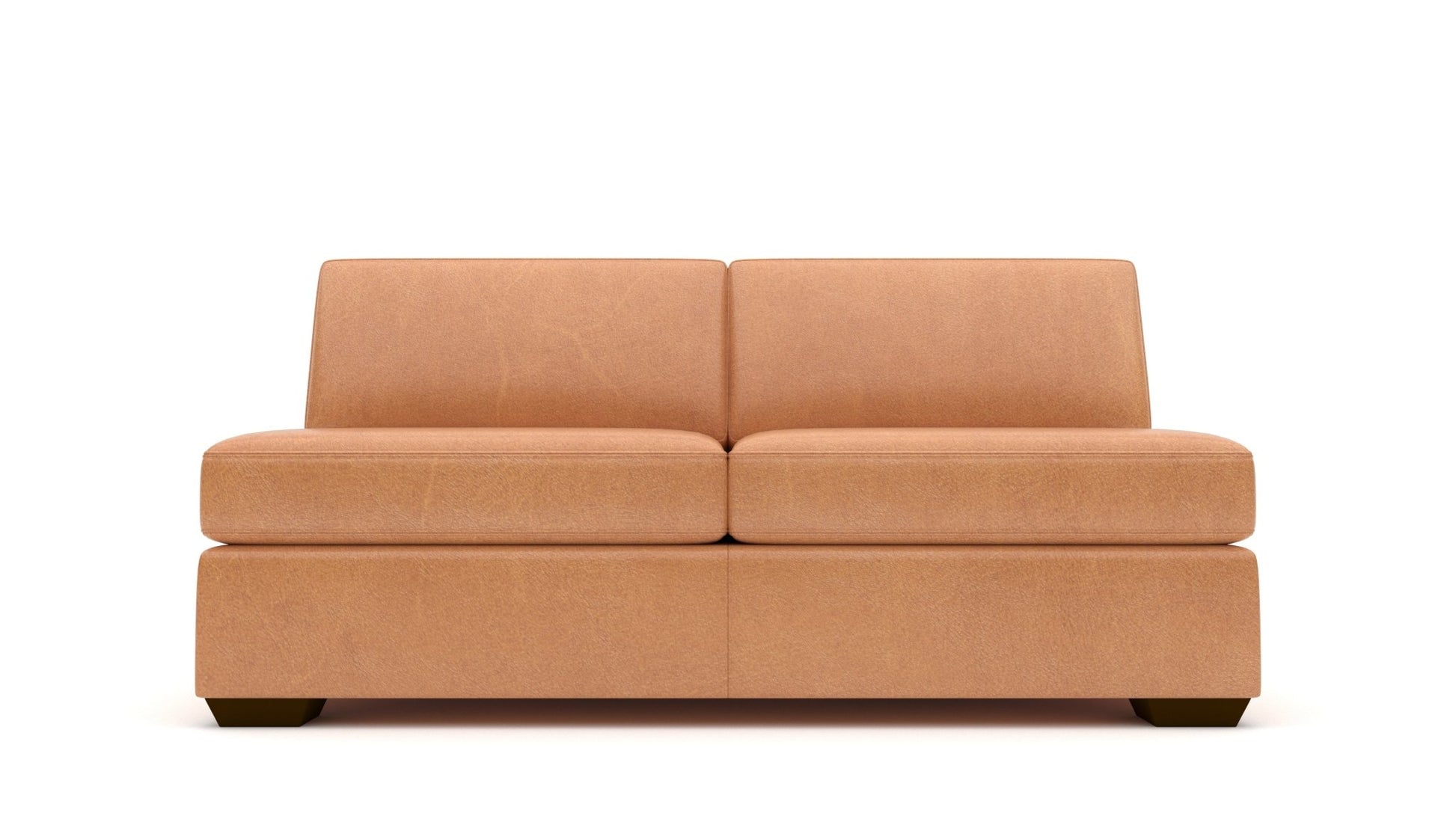Mesa Leather Armless Loveseat - Hudson Lager