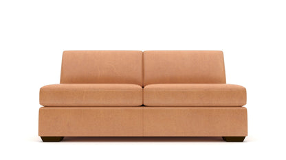 Mesa Leather Armless Loveseat - Hudson Lager