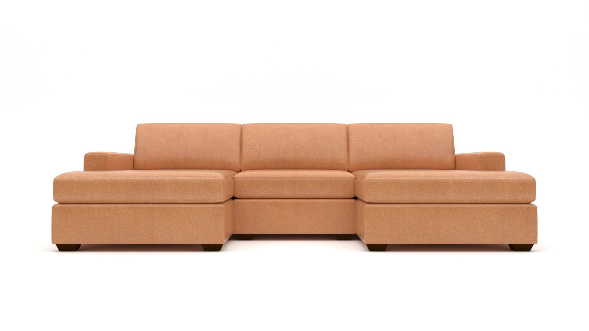 Mesa 122" Leather Double Chaise With Armless Chair -