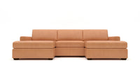 Mesa 122" Leather Double Chaise With Armless Chair -